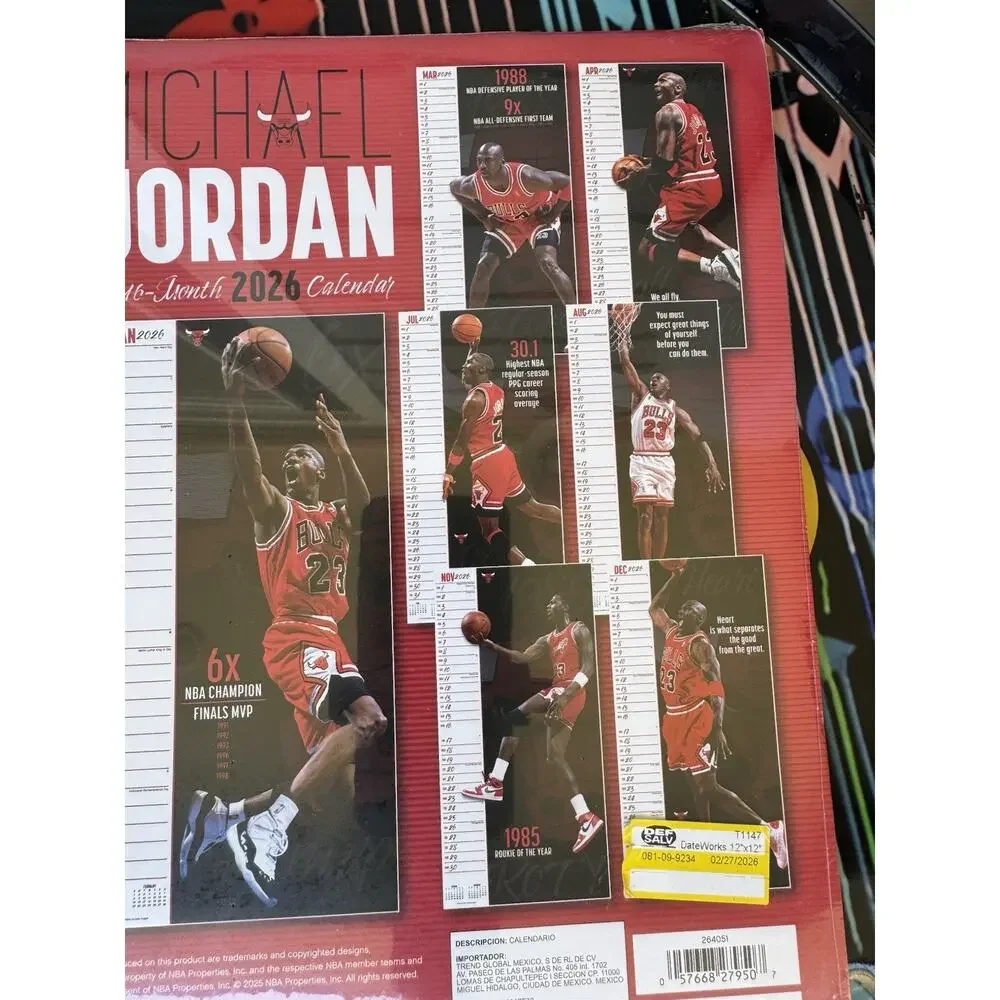 Brand New Michael Jordan 16-Month 2026 Wall Calendar